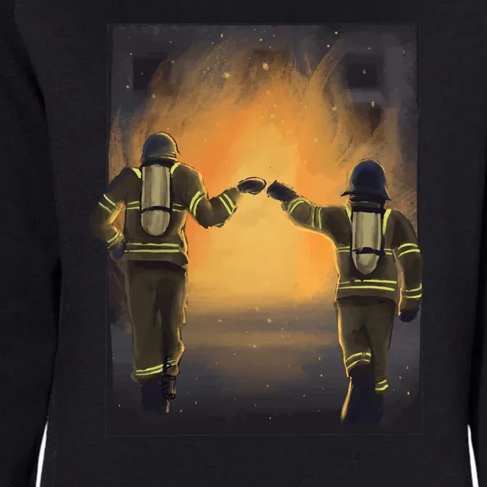 Firefighters Fist Bump Womens California Wash Sweatshirt