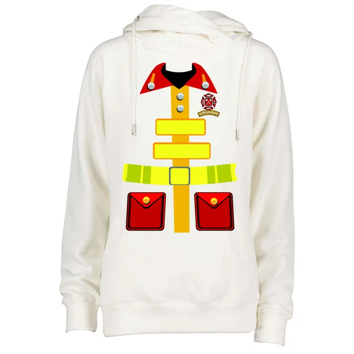 Fireman Costume Firefighter Halloween Uniform Womens Funnel Neck Pullover Hood