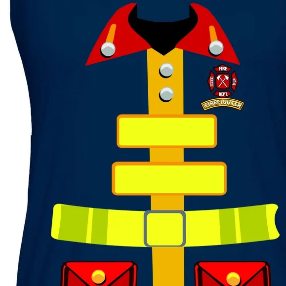 Fireman Costume Firefighter Halloween Uniform Ladies Essential Flowy Tank