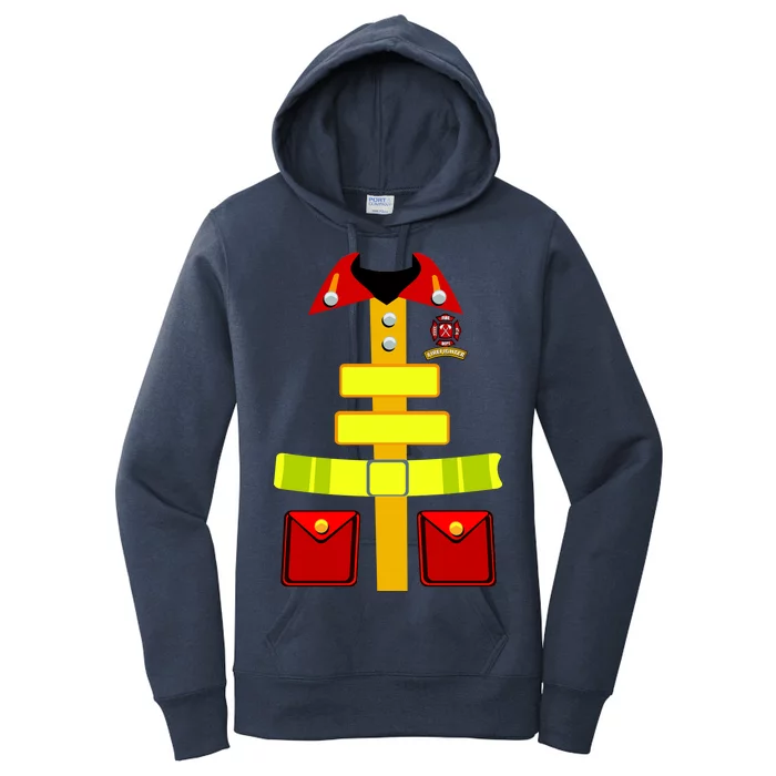 Fireman Costume Firefighter Halloween Uniform Women's Pullover Hoodie