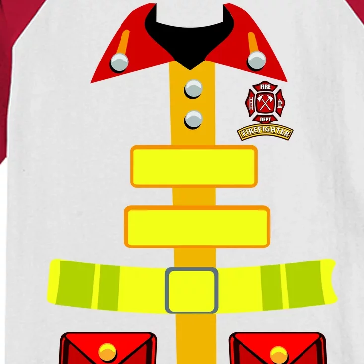 Fireman Costume Firefighter Halloween Uniform Kids Colorblock Raglan Jersey