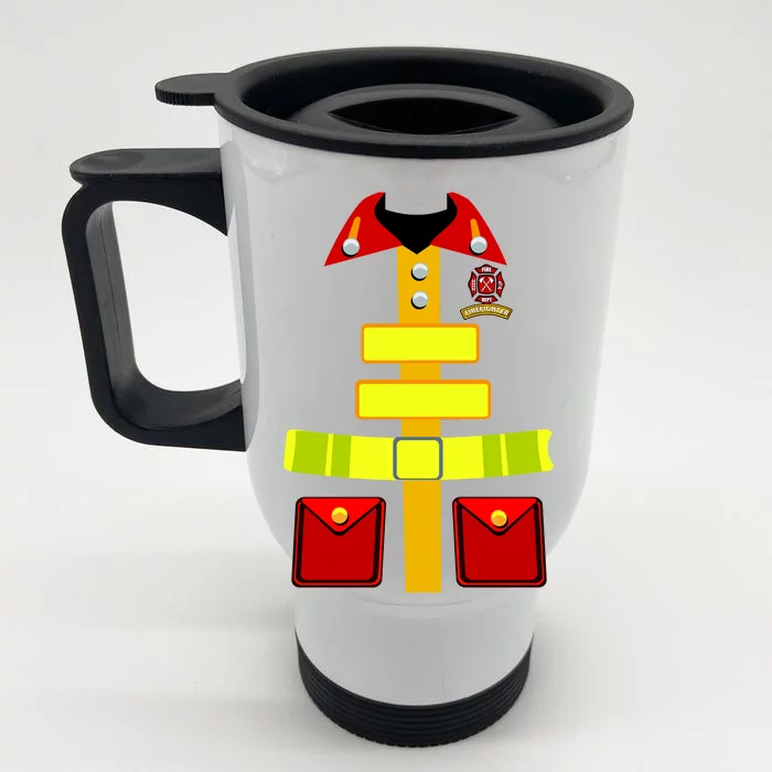 Fireman Costume Firefighter Halloween Uniform Front & Back Stainless Steel Travel Mug