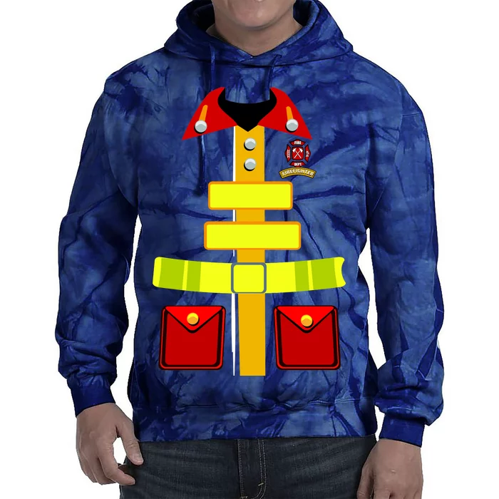 Fireman Costume Firefighter Uniform Tie Dye Hoodie