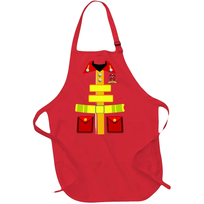 Fireman Costume Firefighter Uniform Full-Length Apron With Pocket