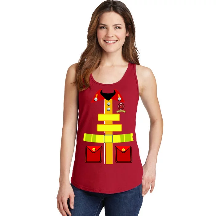 Fireman Costume Firefighter Uniform Ladies Essential Tank