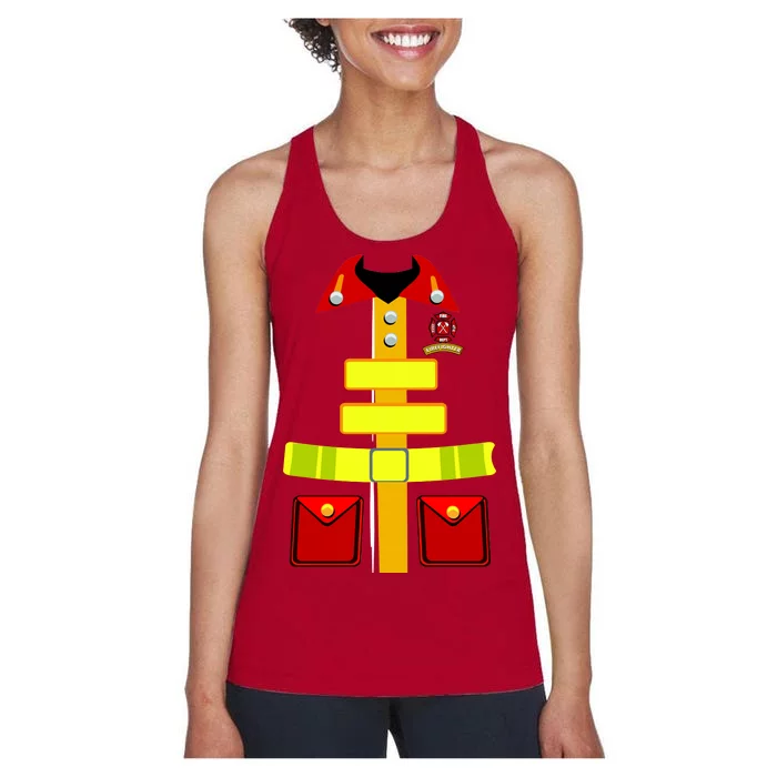 Fireman Costume Firefighter Uniform Women's Racerback Tank