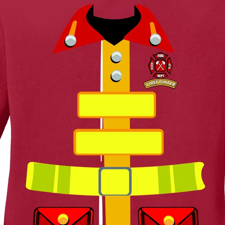 Fireman Costume Firefighter Uniform Ladies Long Sleeve Shirt