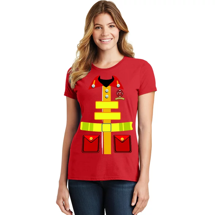 Fireman Costume Firefighter Uniform Women's T-Shirt