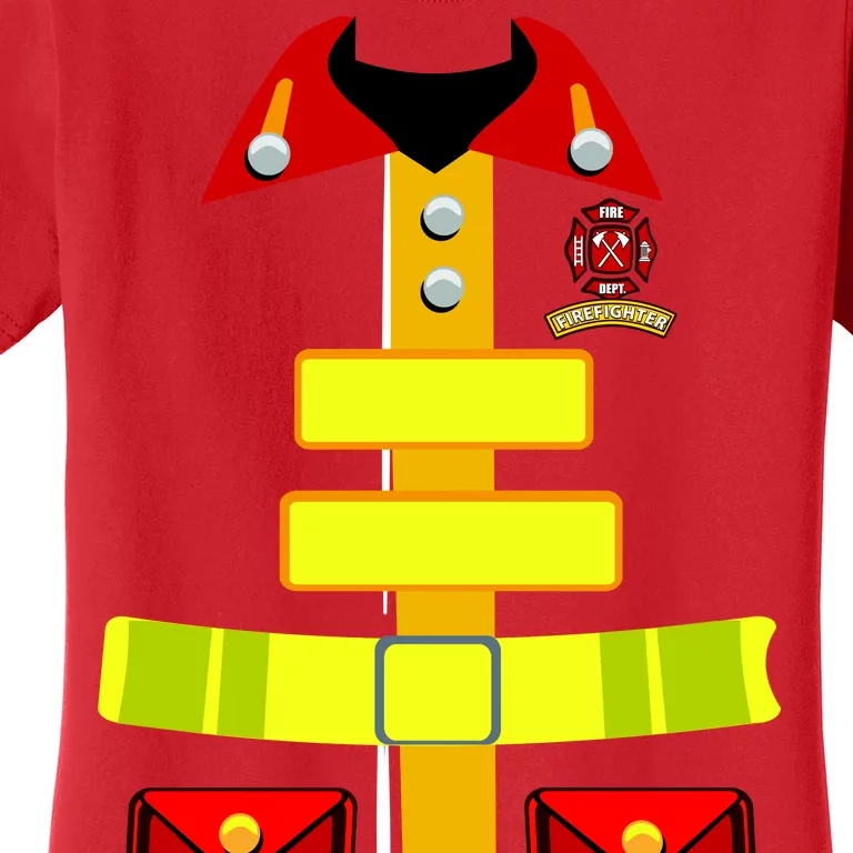 Fireman Costume Firefighter Uniform Women's T-Shirt