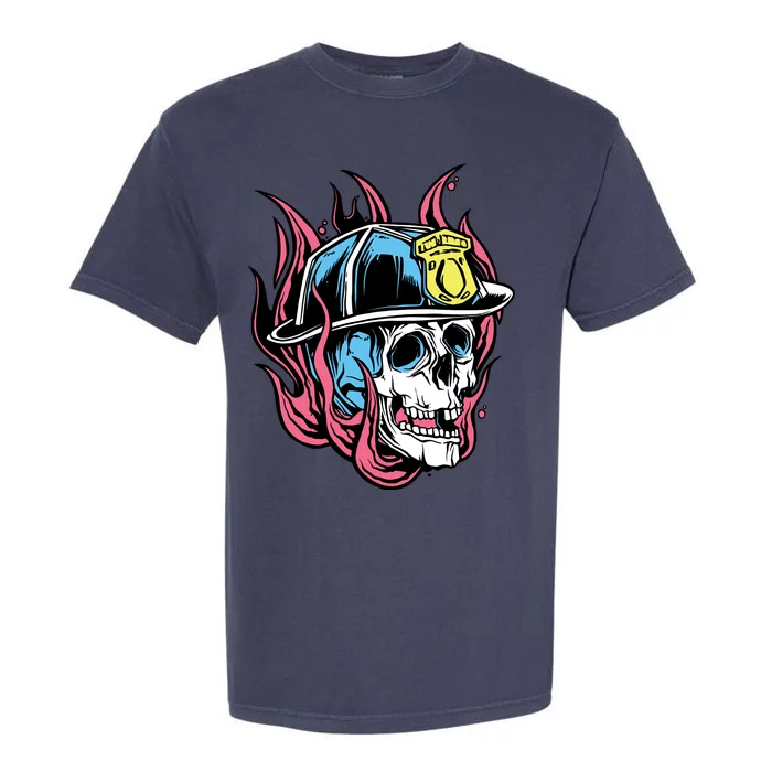 Fireman Skull Flame Garment-Dyed Heavyweight T-Shirt