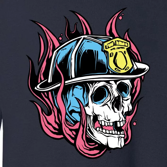 Fireman Skull Flame Toddler Sweatshirt