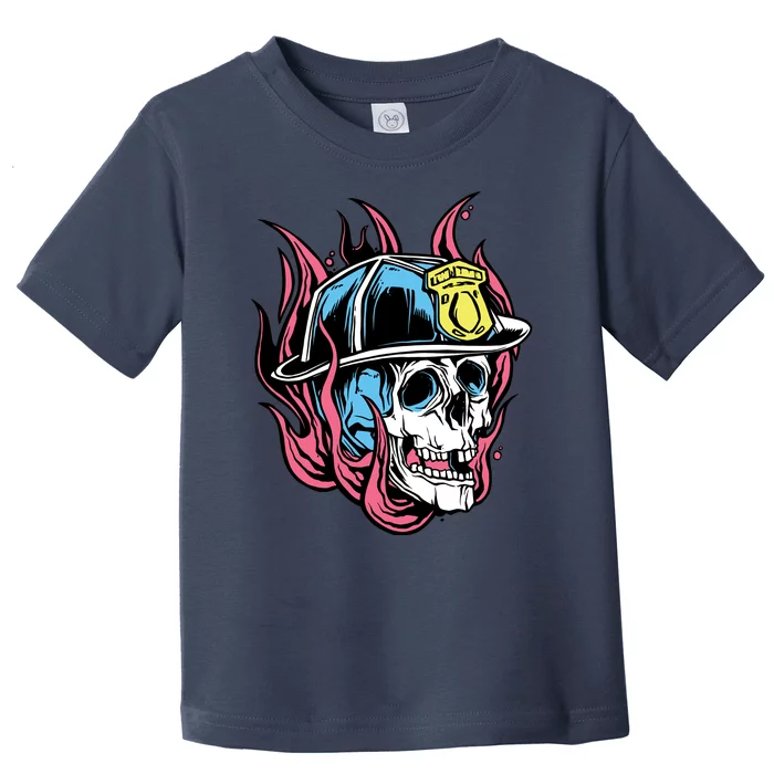 Fireman Skull Flame Toddler T-Shirt