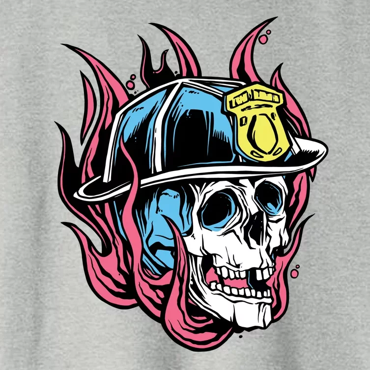 Fireman Skull Flame Women's Crop Top Tee