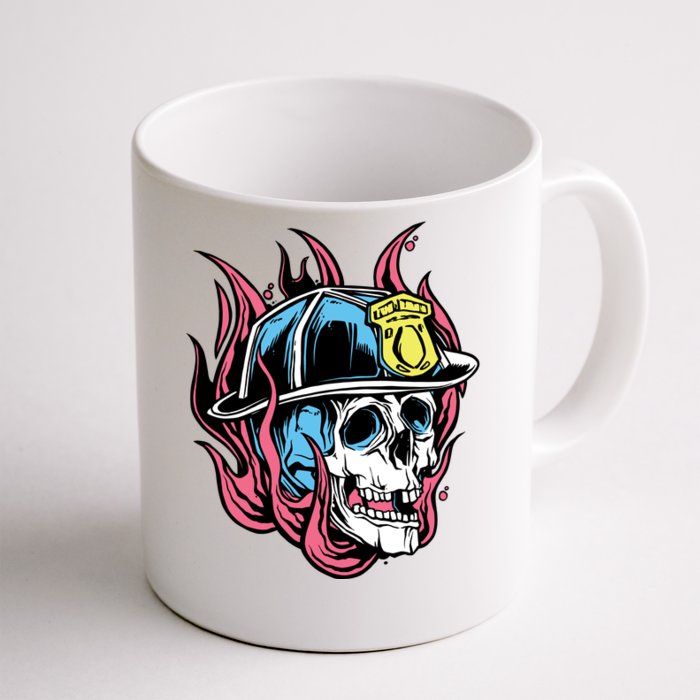 Fireman Skull Flame Front & Back Coffee Mug