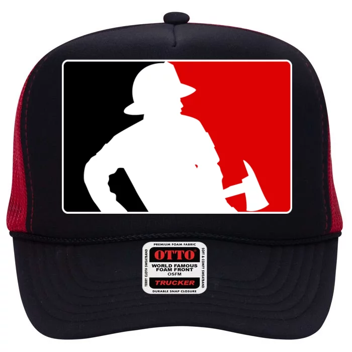 Fireman Team Logo High Crown Mesh Trucker Hat