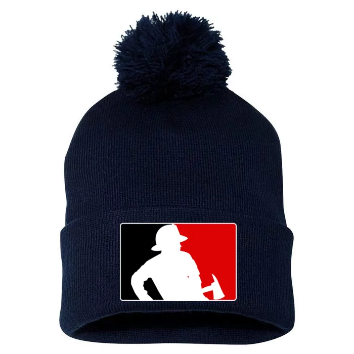 Fireman Team Logo Pom Pom 12in Knit Beanie