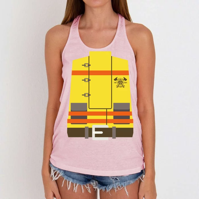 Fireman Uniform Costume Women's Knotted Racerback Tank