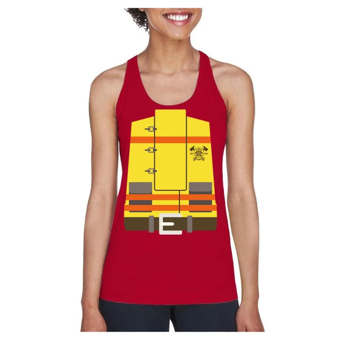 Fireman Uniform Costume Women's Racerback Tank