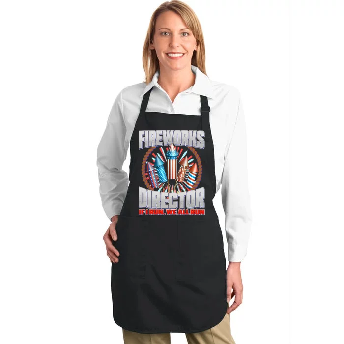 Fireworks Director If I Run, We All Run Full-Length Apron With Pocket