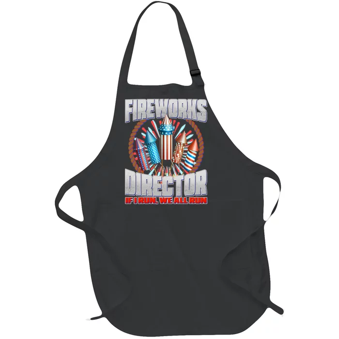 Fireworks Director If I Run, We All Run Full-Length Apron With Pocket