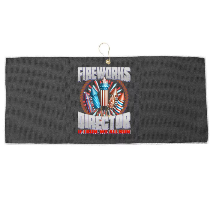 Fireworks Director If I Run, We All Run Large Microfiber Waffle Golf Towel