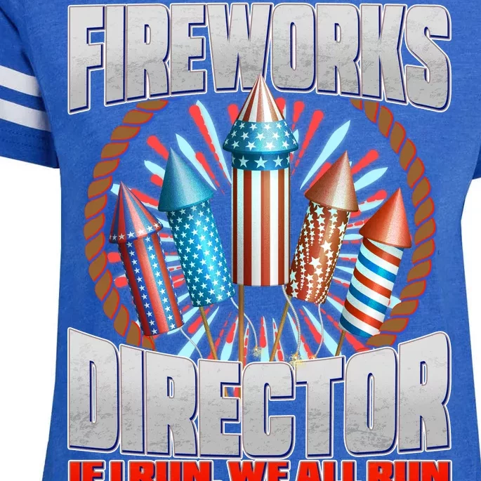 Fireworks Director If I Run, We All Run Enza Ladies Jersey Football T-Shirt