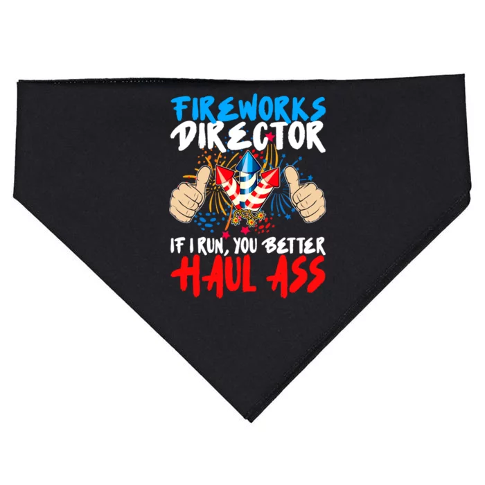 Fireworks Director If I Run You Better Haul Ass USA-Made Doggie Bandana