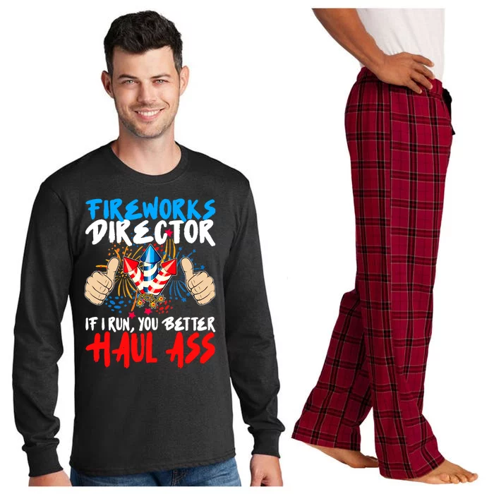 Fireworks Director If I Run You Better Haul Ass Long Sleeve Pajama Set