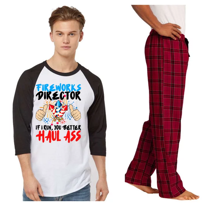 Fireworks Director If I Run You Better Haul Ass Raglan Sleeve Pajama Set