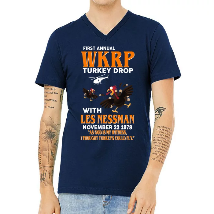 First Annual Turkey Drop Turkey V-Neck T-Shirt