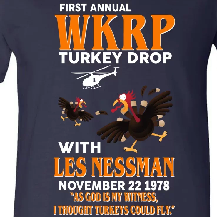 First Annual Turkey Drop Turkey V-Neck T-Shirt