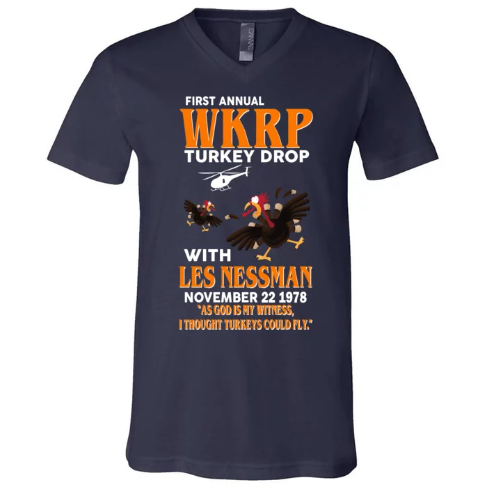 First Annual Turkey Drop Turkey V-Neck T-Shirt