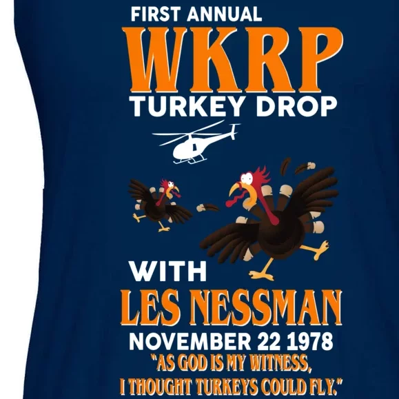 First Annual Turkey Drop Turkey Ladies Essential Flowy Tank