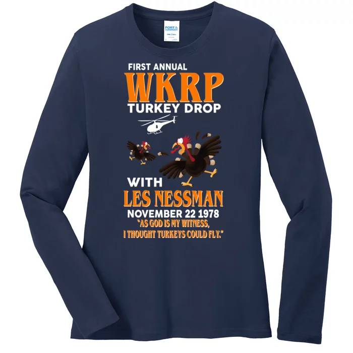 First Annual Turkey Drop Turkey Ladies Long Sleeve Shirt