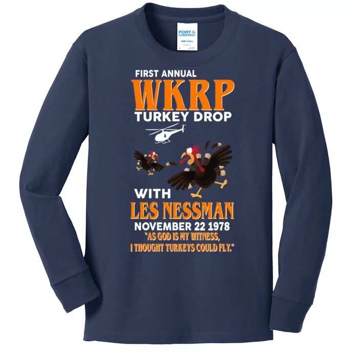 First Annual Turkey Drop Turkey Kids Long Sleeve Shirt