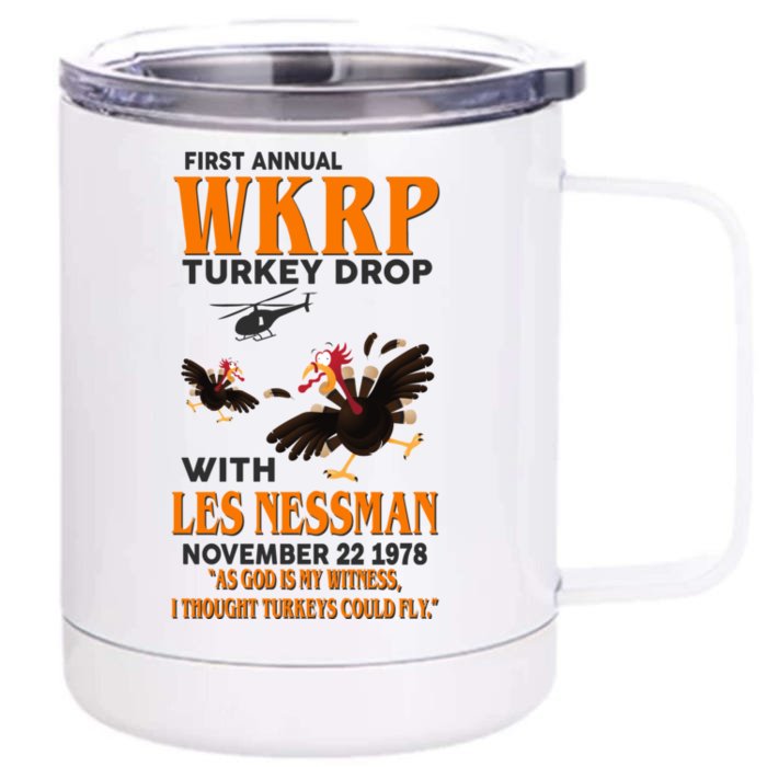 First Annual Turkey Drop Turkey Front & Back 12oz Stainless Steel Tumbler Cup