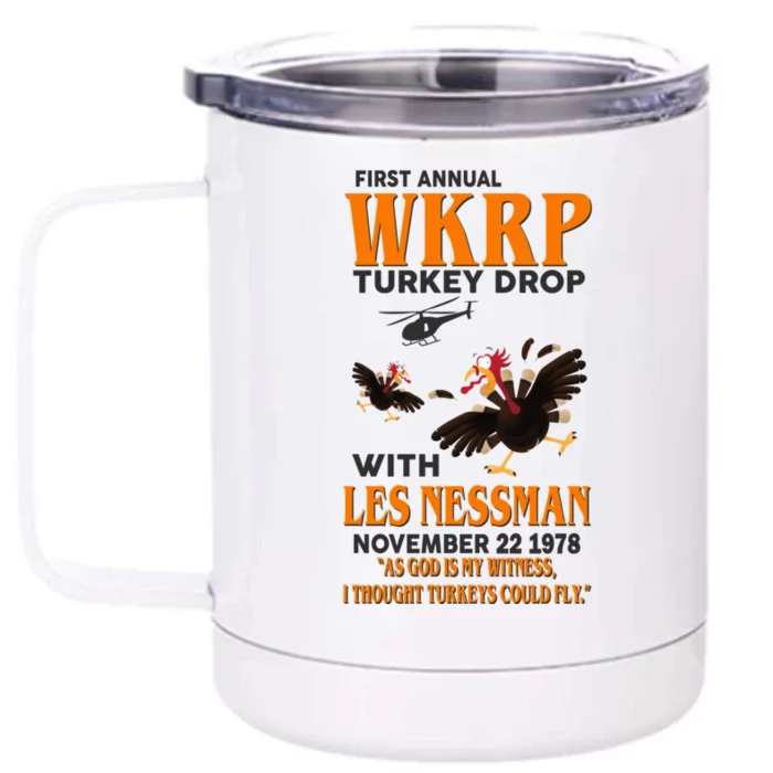 First Annual Turkey Drop Turkey Front & Back 12oz Stainless Steel Tumbler Cup