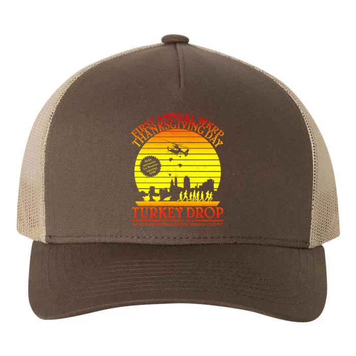 First Annual WKRP Thanksgiving Day Turkey Drop Retro Yupoong Adult 5-Panel Trucker Hat