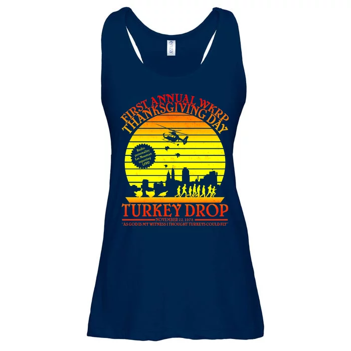 First Annual WKRP Thanksgiving Day Turkey Drop Retro Ladies Essential Flowy Tank