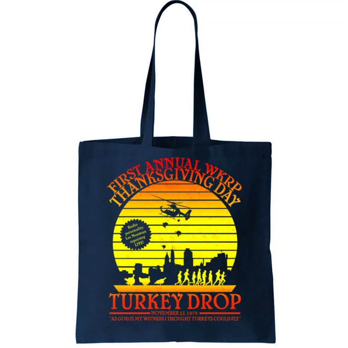 First Annual WKRP Thanksgiving Day Turkey Drop Retro Tote Bag