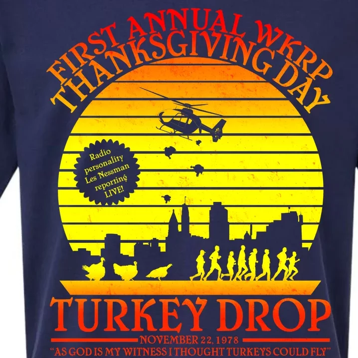 First Annual WKRP Thanksgiving Day Turkey Drop Retro Sueded Cloud Jersey T-Shirt