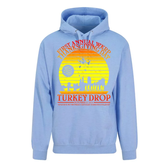 First Annual WKRP Thanksgiving Day Turkey Drop Retro Unisex Surf Hoodie