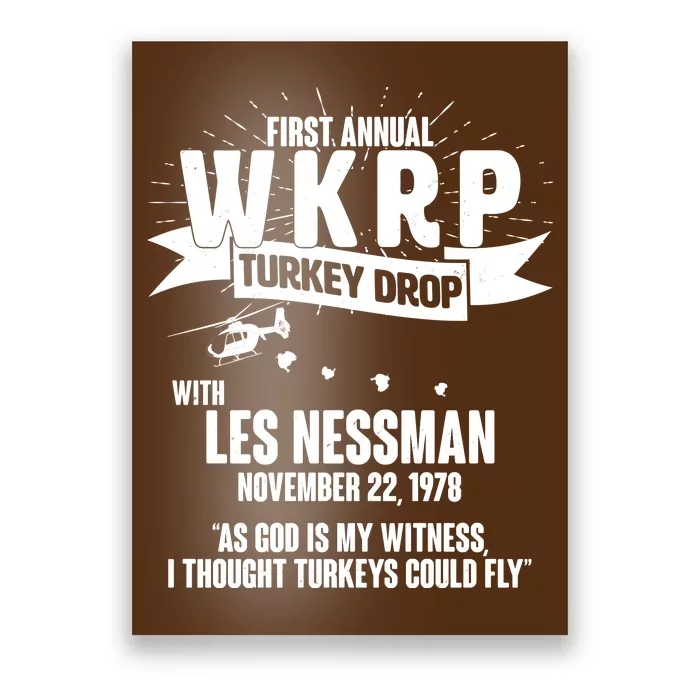 First Annual WKRP Turkey Drop With Les Nessman Poster