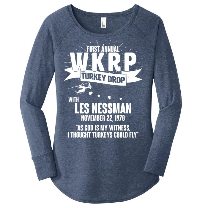 First Annual WKRP Turkey Drop With Les Nessman Women's Perfect Tri Tunic Long Sleeve Shirt