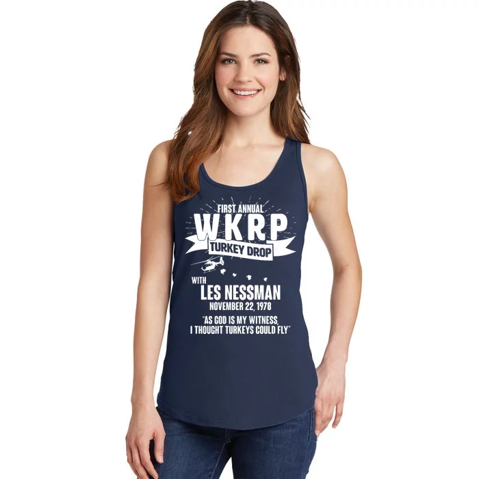 First Annual WKRP Turkey Drop With Les Nessman Ladies Essential Tank