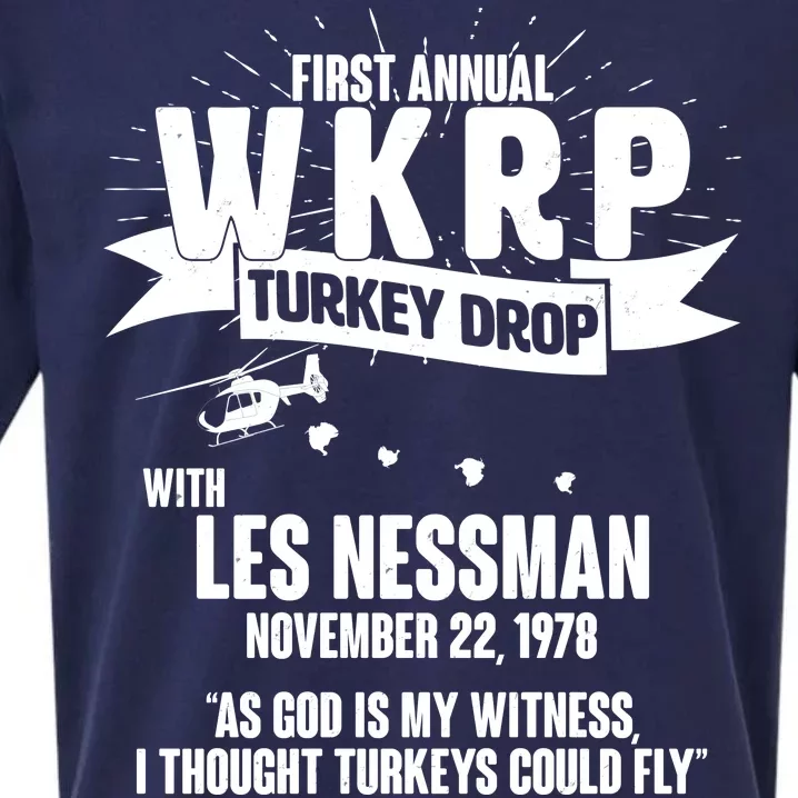 First Annual WKRP Turkey Drop With Les Nessman Sueded Cloud Jersey T-Shirt