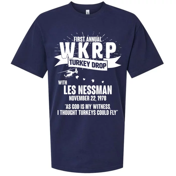 First Annual WKRP Turkey Drop With Les Nessman Sueded Cloud Jersey T-Shirt