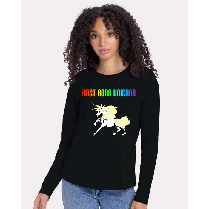 First Born Unicorn Womens Cotton Relaxed Long Sleeve T-Shirt