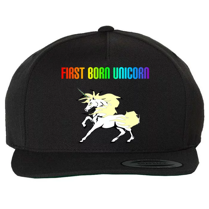 First Born Unicorn Wool Snapback Cap