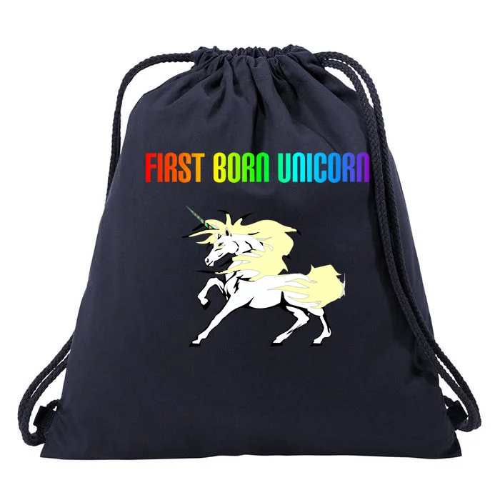 First Born Unicorn Drawstring Bag